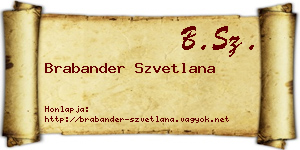 Brabander Szvetlana névjegykártya